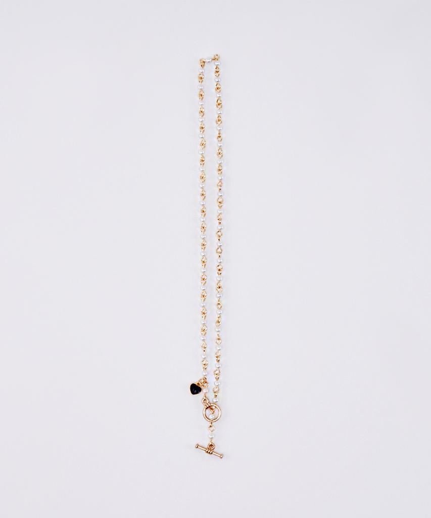 Hawha Heart Toggle Pearls Choker