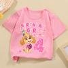 Paw Patrol Skye T-shirt Children Birthday Figure Tee Top Girls Pink Clothes Cartoon Anime Short Sleeve Kids Loose Clothing Gift