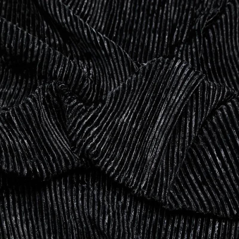 100x152cm Striped Textured Pleated Fabric Elastic Silky Drape for Spring and Dress Wide Leg Pants Clothing Fabric