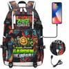 Plant Vs USB Headphones Teenager Student Backpack Casual Travel Daypack for Boys Girls