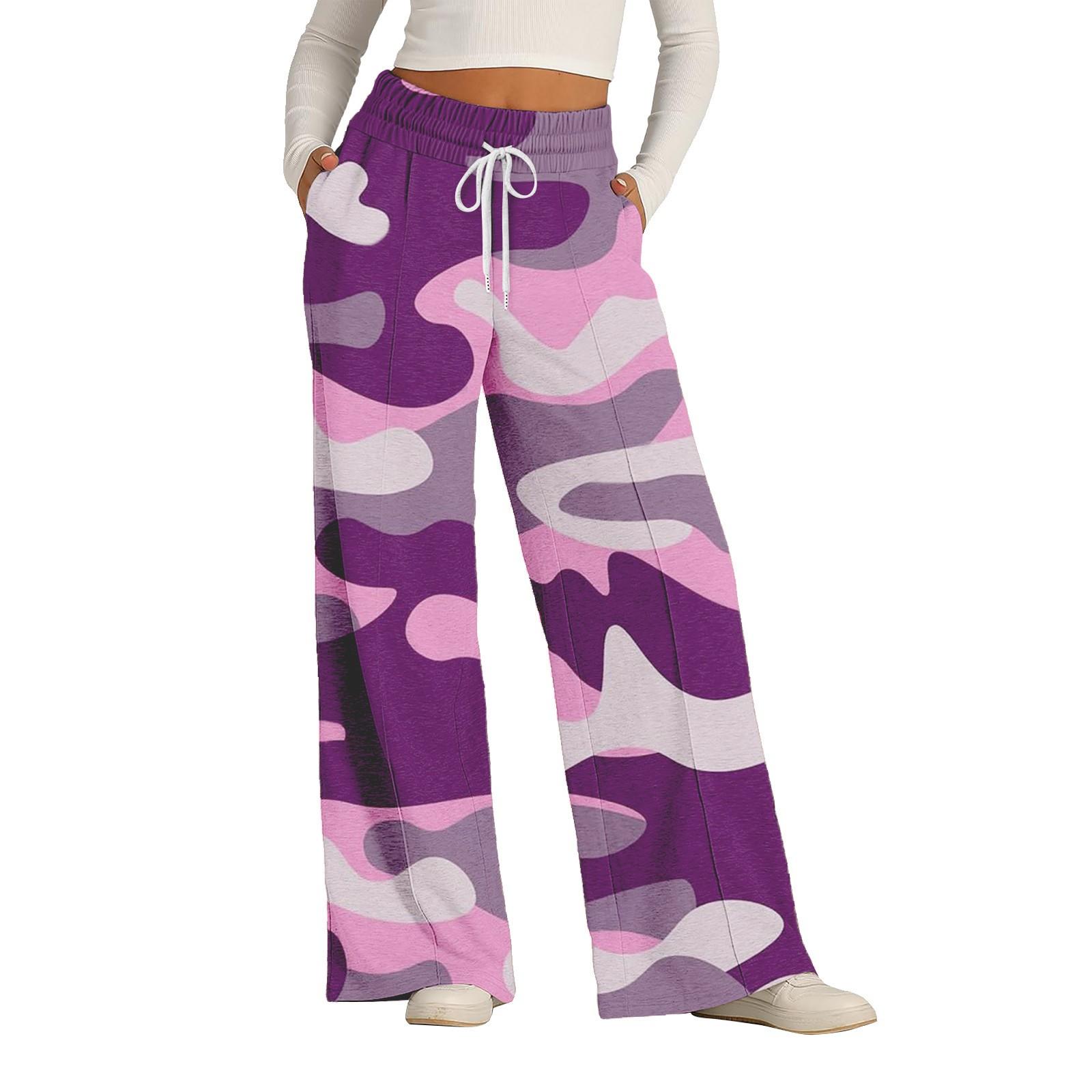 

Женские повседневные спортивные штаны с высокой талией и широкими штанинами для бега M