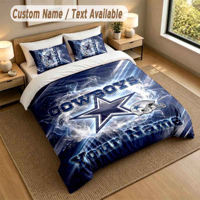 Bedding Set 1 Duvet Cover 2 Pillowcases Dallas Cowboys Print Soft Bed Linen Bedroom Decor