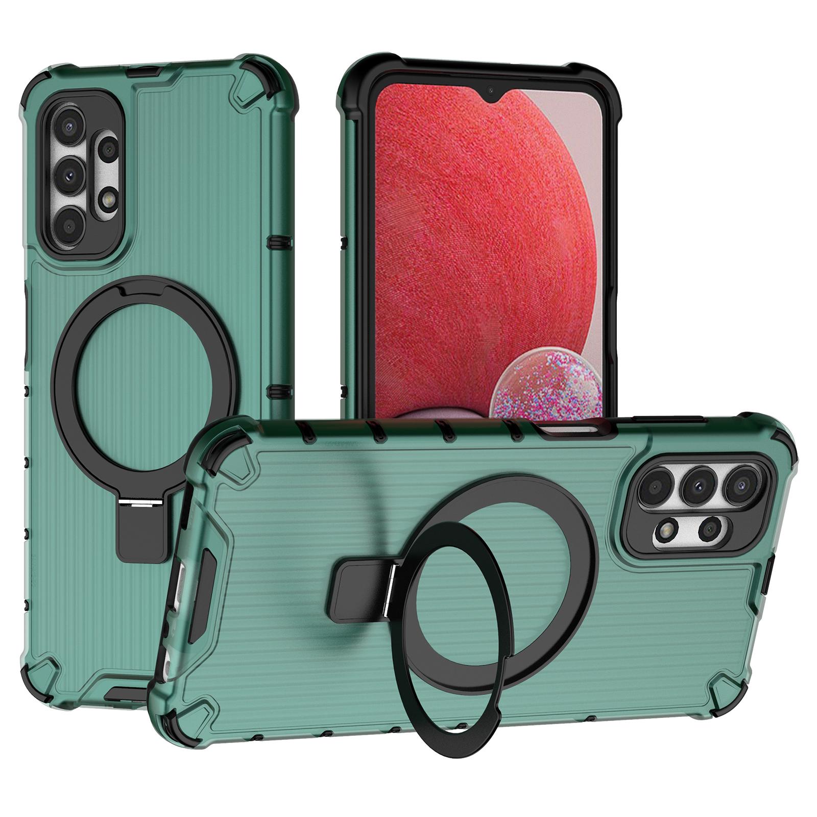 

For Samsung Galaxy A13 4G/5G Case Magnetic Ring Kickstand PC+TPU Phone Cover Green