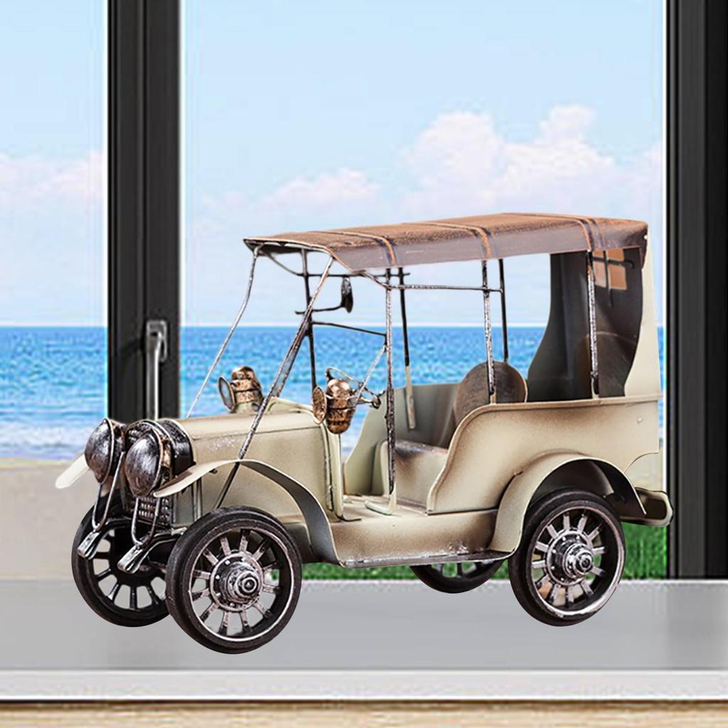 Vintage Car Model Multipurpose Birthday Gift Decorative Collectible Ornament White