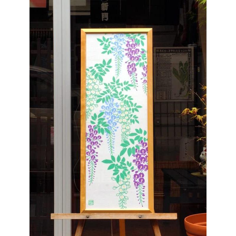 Somen Anbo Tenugui "Wisteria Flower" - Hand-dyed 100% Cotton, Tokuoka Fabric, Made In Japan, 35cm X 100cm - A Classic Japanese Floral Motif, Elegant