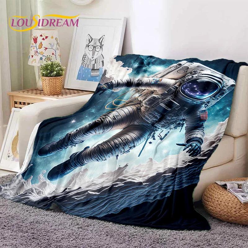 Astronaut Dream Universe Spaceman 3D Outer Space Cartoon Soft Blankets,Throw Blanket for Picnic Beds Home Bedroom Cover Kid Gift