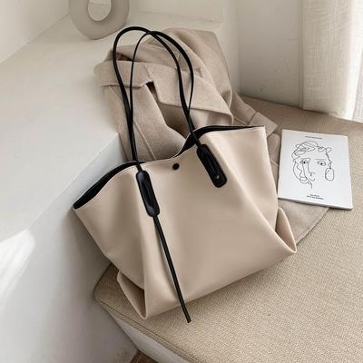 Large Capacity Women's Bag Korean Style Fashion Casual Handbag Shoulder Bag Versatile Simple Parent-Child Tote Bag