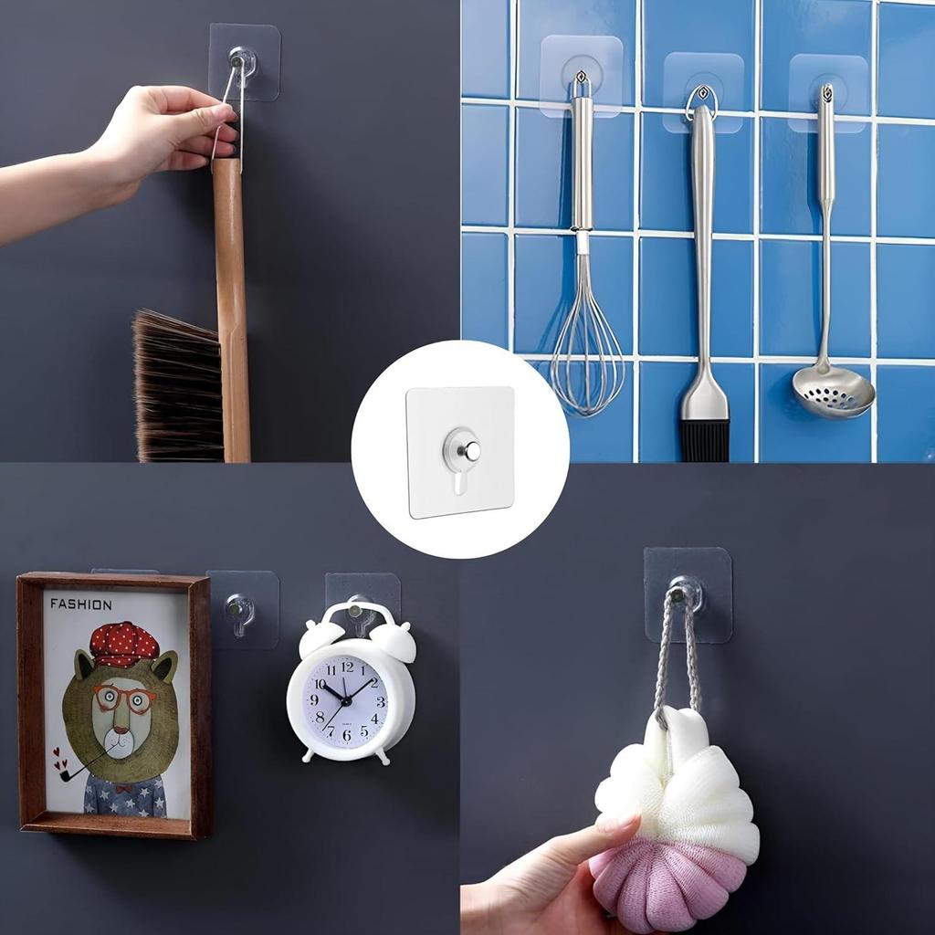 Bilderrahmenhaken für die Wand ohne Bohren, 10er-Pack selbstklebende Haken für die Wand, hochbelastbar, stark, nagelfrei zum Aufhängen