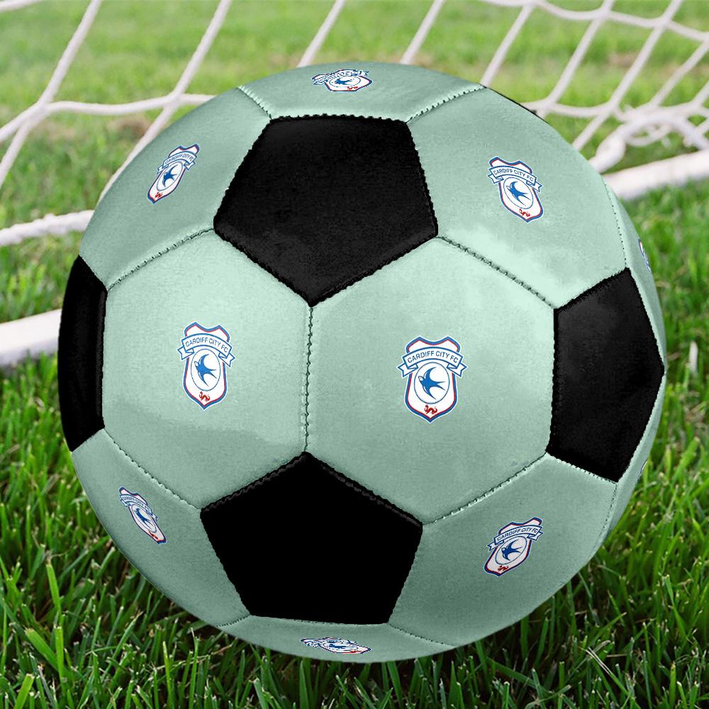 Cardiff City F.C Pallone da Calcio Colorato Per Tutte le Età Cucito a Macchina PVC Pronto per la Competizione Durevole Ad Alto Rimbalzo.TAGLIA5