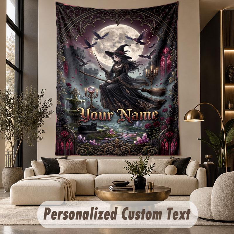 Witchcraft (14) Theme Custom Tapestry Personalized Custom Name Text Wall Hanging Tapestry Home Decor Background Cloth