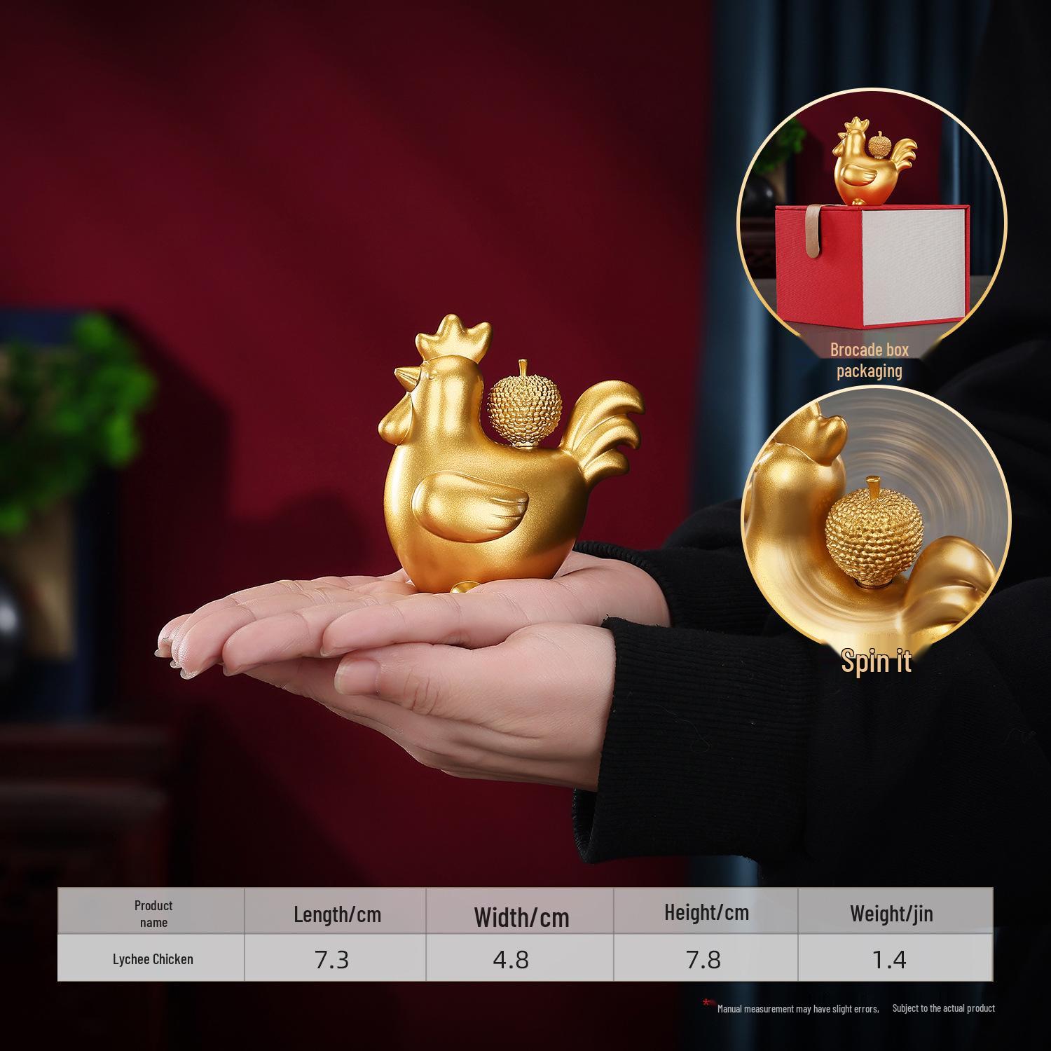 Brass Zodiac Rooster Figurine for Luck and Prosperity - Ideal Living Room or Office Decor Gift