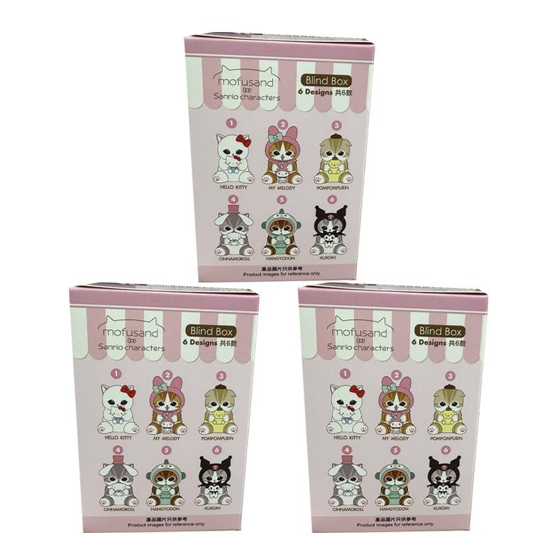 Mofusand Kitten X Kt Cat Cross-Dressing Sitting Posture Blind Box Multiple Styles Cute Doll Desktop Ornament Mystery Box Gifts