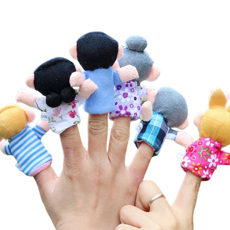 16Pcs Baby Plush Toy Cartoon Animal Family Finger Puppet Role Play Educational Toys Hand Puppet Children Storytelling Props TMZ