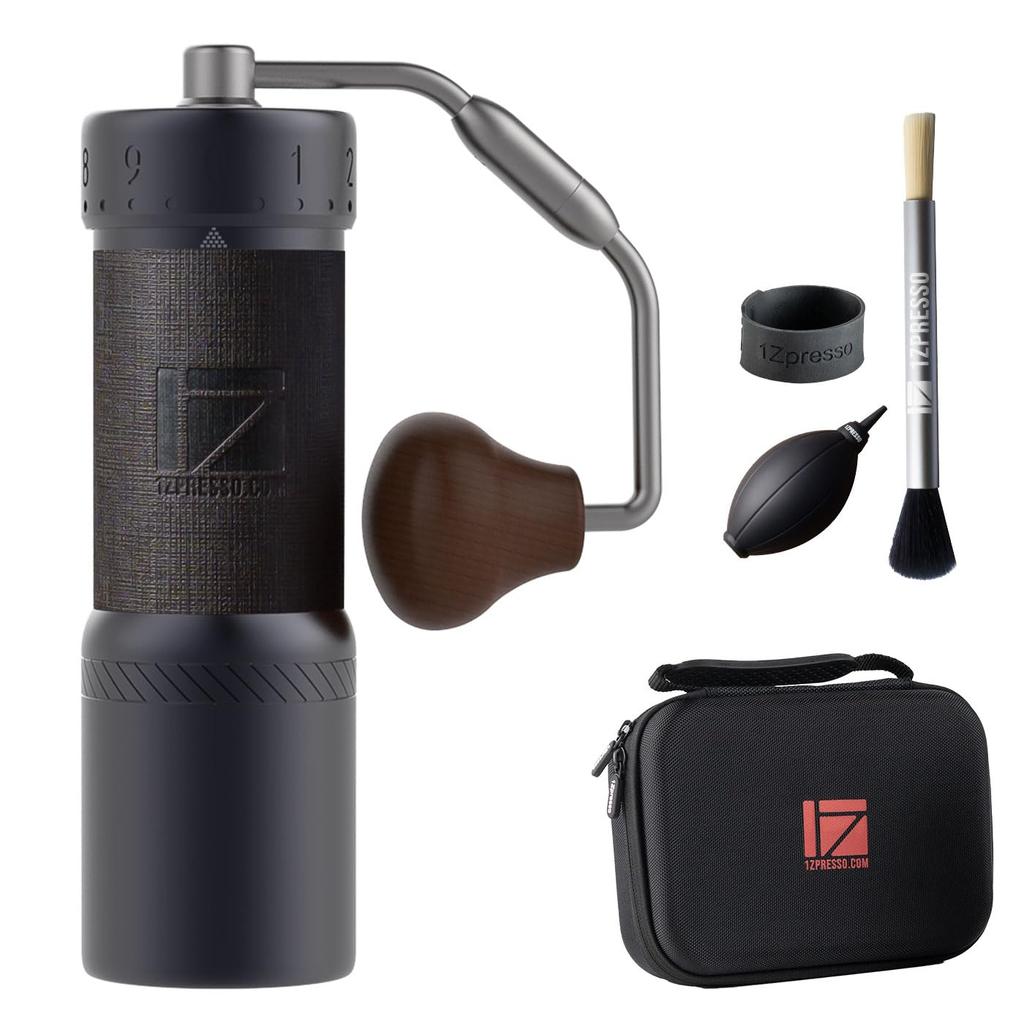 1Zpresso J-Ultra Hand Coffee Grinder, Iron Gray, Easy to Clean, Foldable, Stainless Steel Blades, External Adjustment