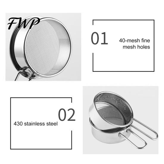 Baking Flour Sifter Small Stainless Steel Fine Mesh Sieve for Cocoa Powder Handheld Sugar Egg Liquid Filter Home Kitchen