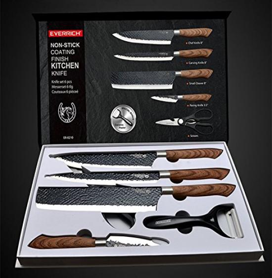 Utaki Stainless Steel Kitchen Knife Vegetable Sashimi Petty and A Great Value Set Santoku, Knife, Knife, Knife, Scissors, Peeler. 6-piece Set!