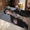 Idol Jin Stylish Black Fashion Indoor Rug Soft Texture Nonslip Carpet For Bathroom Kitchen Home Party Decor Valentine'S Day Gift