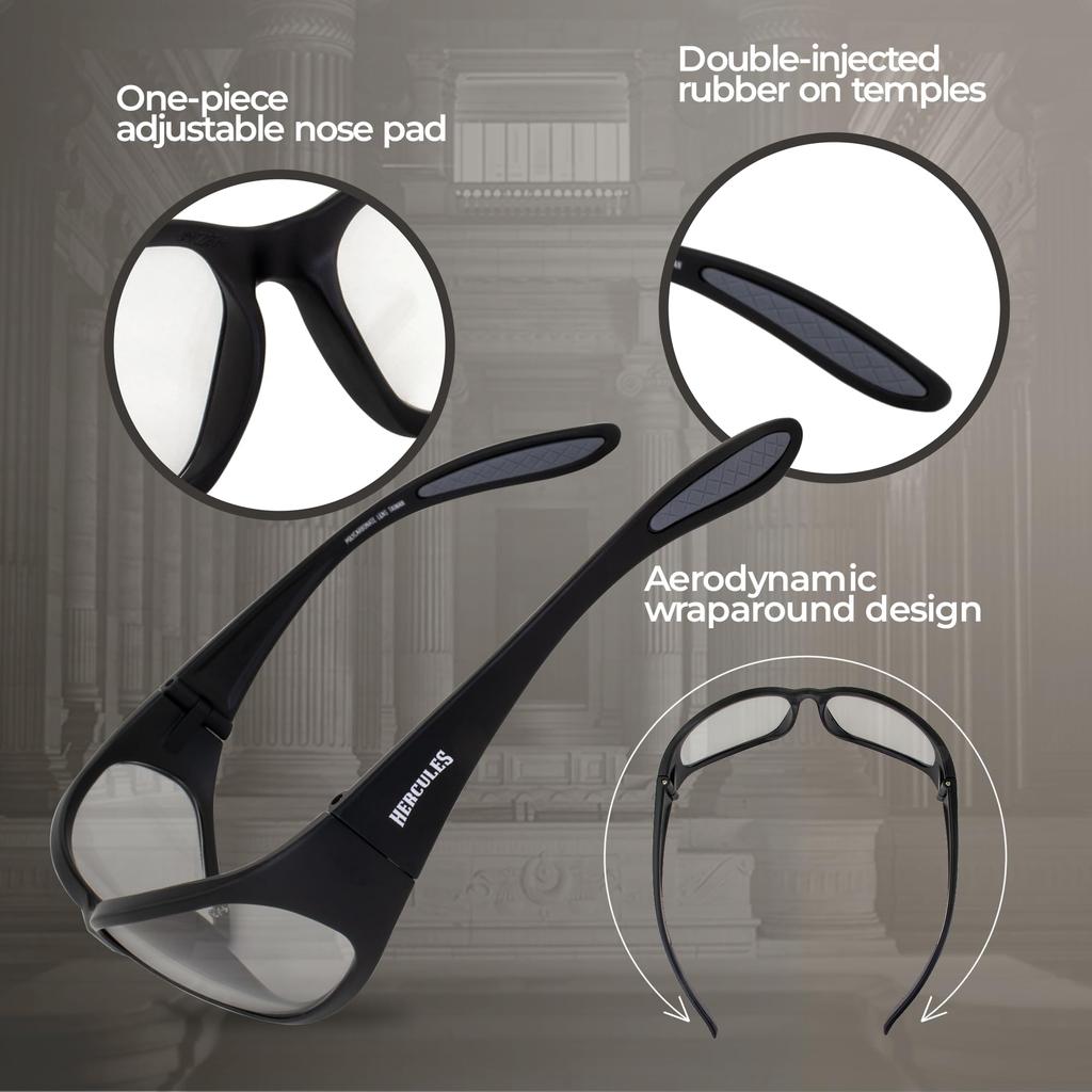 GLOBAL VISION Hercules1 24 Photochromic Durable ANSI UV400 Global Vision Eyewear Motorcycle Goggles Sunglasses, High-Strength, Frame, Z87.1 Lenses,