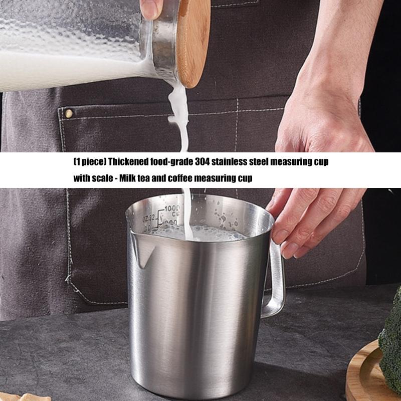 Professional Coffee Milk Jugs 4 Size 500ml 1000ml 1500ml 2000ml Locking Lid Design Durable Nonrust Steel Measuring Cup