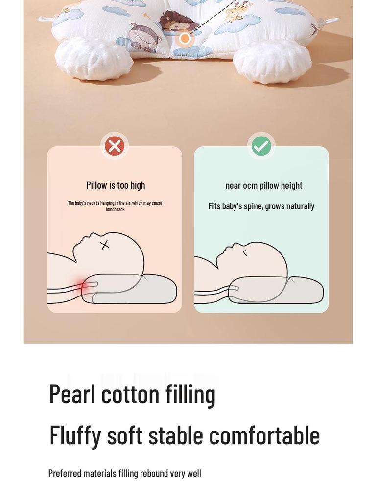 Anti-Flat Head Baby Pillow for Infants (0-12 Months) - Soothing, Shaping, Anti-Startle Pillow