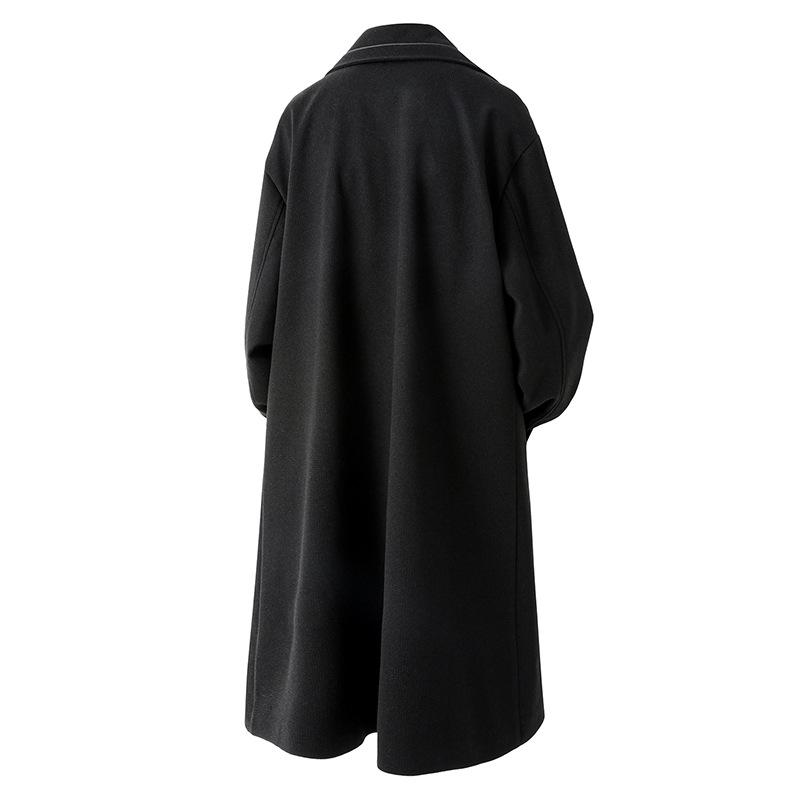 Men's Double Breasted Trench Coat Oversized Casual Windbreaker Lapel Long Jacket Overcoat Notched Lapel Long Jacket Winter Warm Overcoat for Men