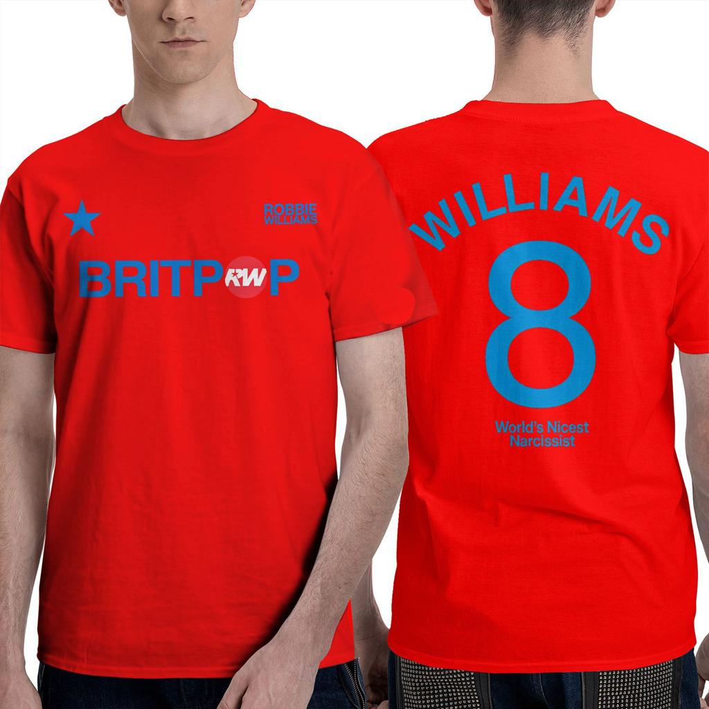 Αστεία μπλουζάκια Robbie Williams Britpop Tour 2025 για άνδρες με στρογγυλή λαιμόκοψη και 100% βαμβάκι, κοντομάνικο μπλουζάκι, μεγάλα μεγέθη, ρούχα