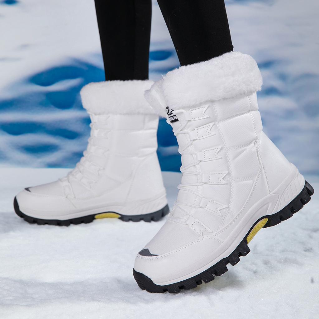 Non-slip Snow Boots Women Plush High-top Boots Warm Cotton Shoes Winter Outdoor Sneakers for Hiking Walking