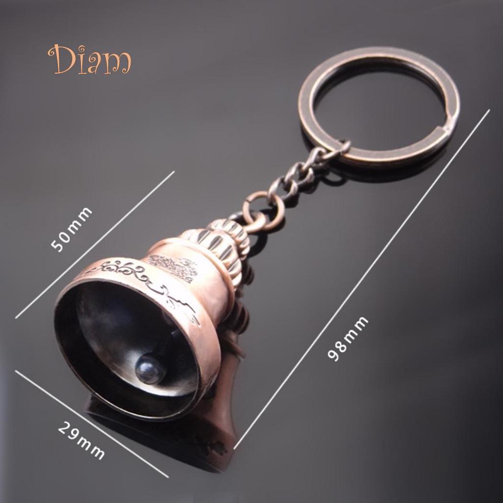 ELENS Antique Dragon Phoenix Bell Pendant Keychain Key Holder Ring Bag Ornaments Gift