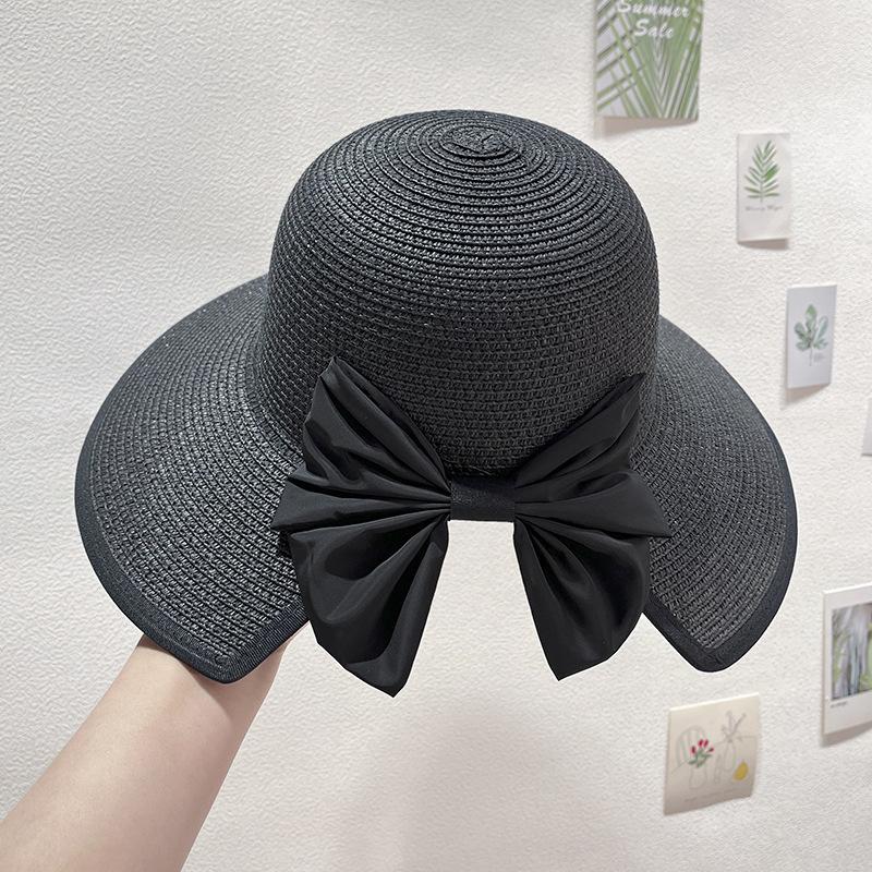 Women's Straw Hat Summer Sun Hat Beach Vacation Large Eave Face Shading Sun Hat Sun Protection Grass Woven Hat