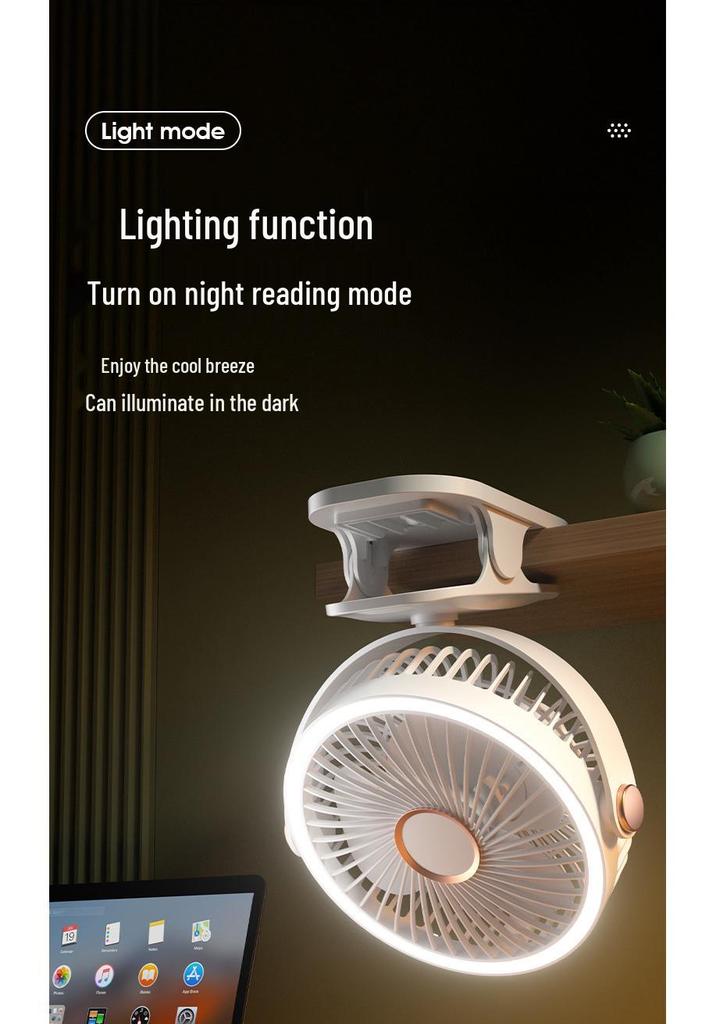 New Rechargeable USB Clip Fan: Wall-Mounted/Desktop for Dorms & Homes