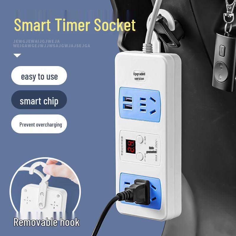 Electric Vehicle Timer Socket: 1-24 Hour Power Control & Overcharge Protection