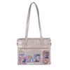 Color Simple Solid Shoulder Bag With Transparent Layer For Storing Badges