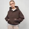 Women's Casual Solid Color Hooded Sweatshirt Slim Fit Long Sleeve Short Sleeve Top Pullover Pocket Hoodie