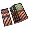 5 Pair Wooden Chopsticks Household Long JapaneseChopsticks Non-slip Set Tableware Chopsticks Multi Color Chopsticks Gift Box