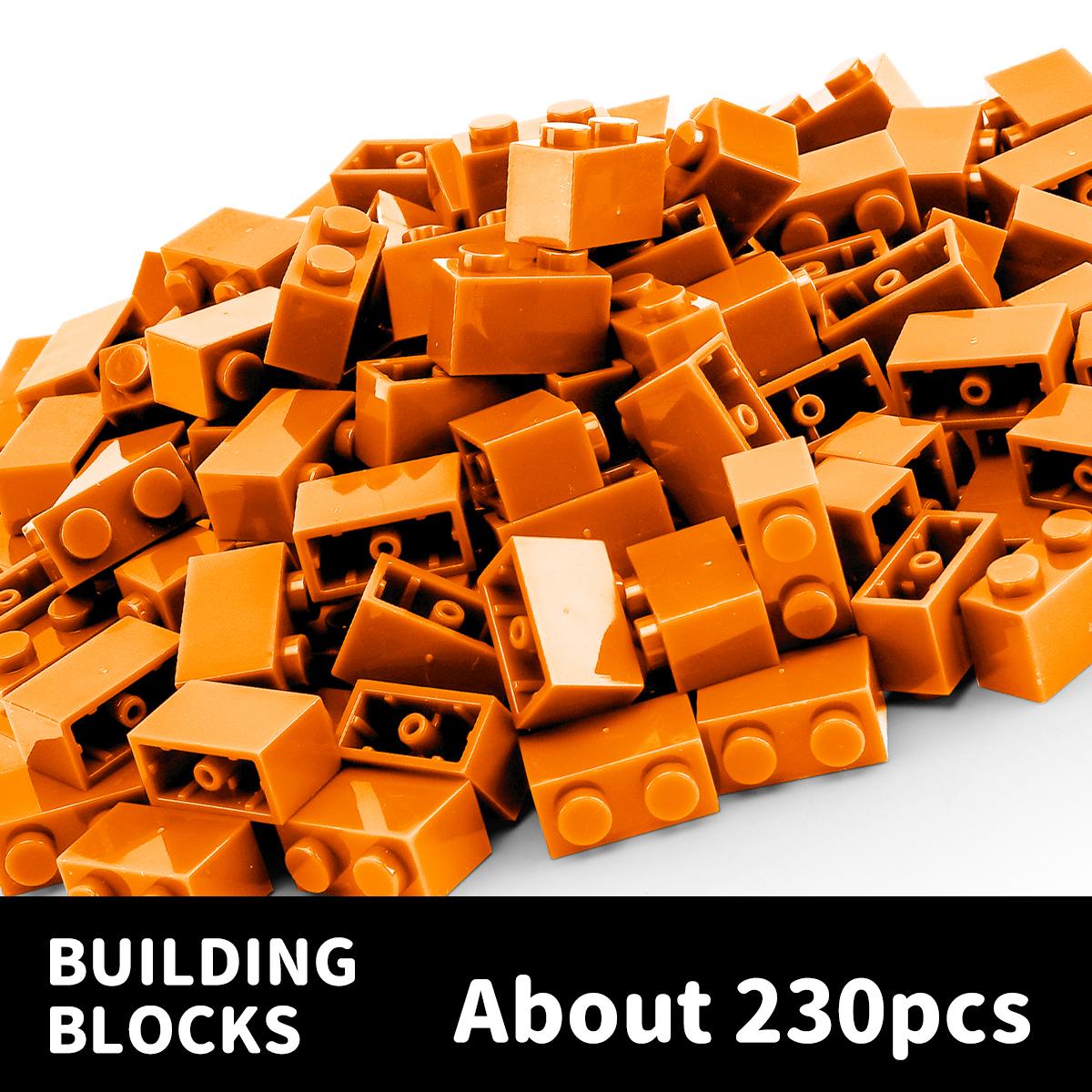 200g 1x2 High Brick Mehrfarbig zeitlose Basic-Teile Bausteine Spielzeug Zubehör funktioniert mit 200g1x2 orange