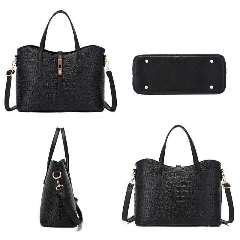 New Women's Bag, Fashionable Alligator Pattern Handbag, Mother and Child Bag, High-end Lock, Shoulder Bag, Messenger Bag.