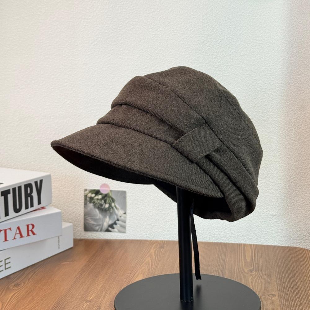 Fashion Hat pleated equestrian hat new sweet cool old money wind female Japanese summer and autumn versatile trendy hat showing face small cap