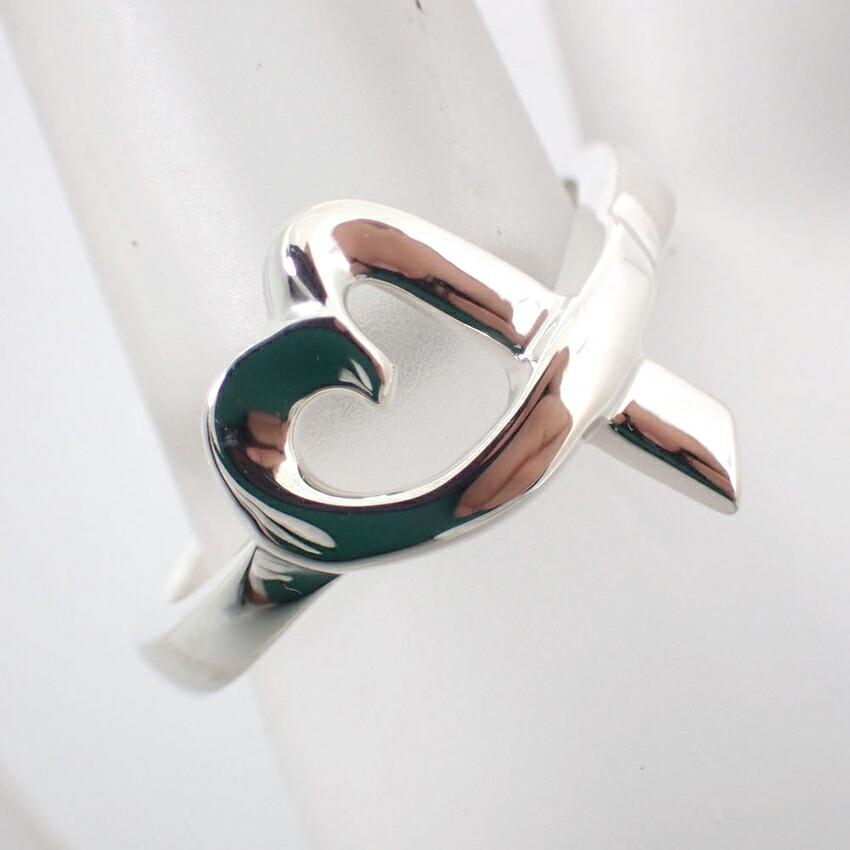 [Pre-owned] TIFFANY 925 Loving Heart Ring, Size 14, j51-5