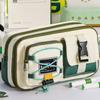 1pcs Workwear Design Student Pen Case Pen Bag Large Capacity Fabric Multi-Compartment Design Pencil Box Stationery
