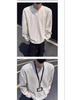 Men's High-End Jacquard Hoodie: Wrinkled Waffle Knit Long Sleeve T-Shirt with Elastic Padded Shoulders