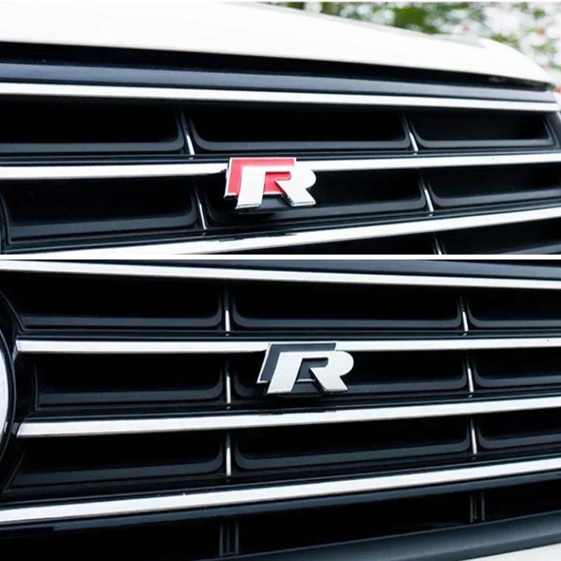 2026 New For VW VOLKSWAGEN For Volkswagen VW R Rline Logo Metal Car Grille Emblem Rear Trunk Badge Stickers Polo Golf Jetta Beet