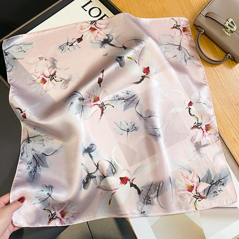 53 * 53cm Mulberry Silk Small Square Scarf Multifunctional Professional Fashion Decoration Silk Scarf For Spring And Autumn Warmth Shawl