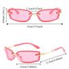 Fashion Metal Candy Color Rimless Sunglasses PC Y2K Dopamine Square Sunglasses Frameless Colorful Eyewear Outdoor