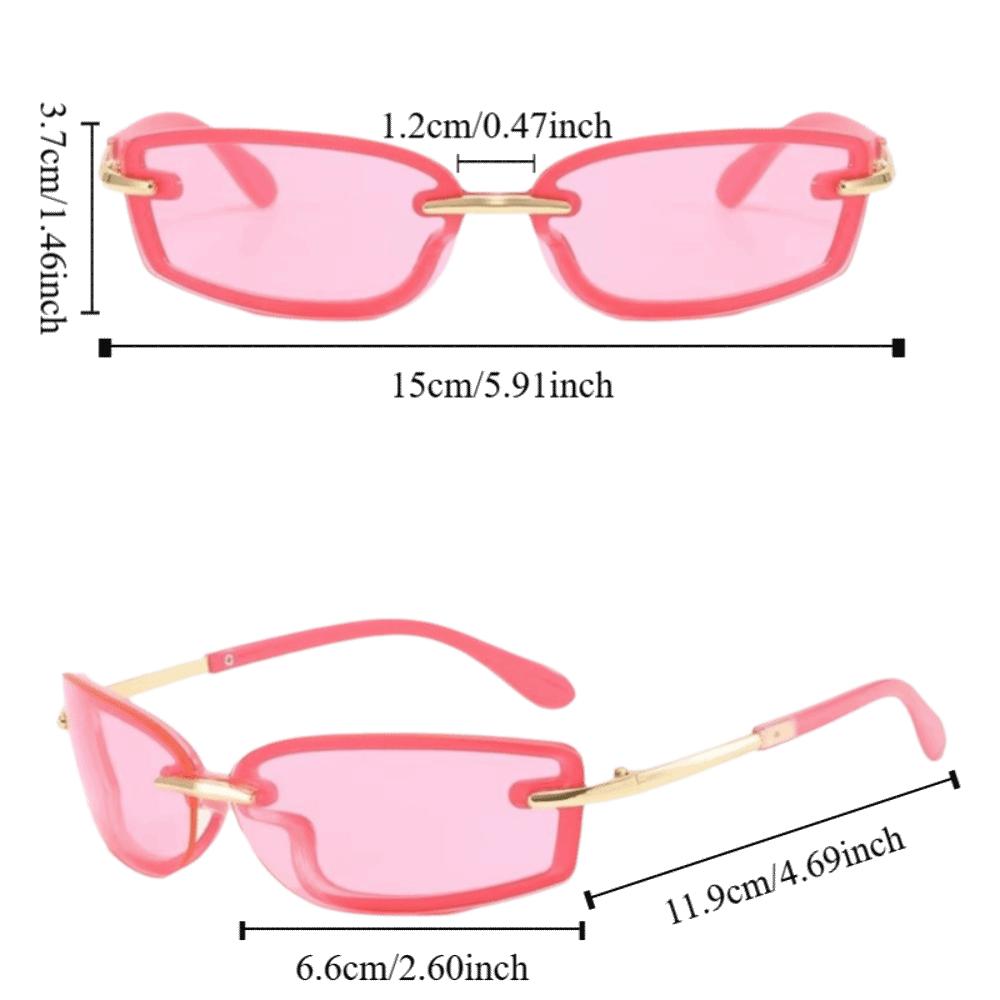 Fashion Metal Candy Color Rimless Sunglasses PC Y2K Dopamine Square Sunglasses Frameless Colorful Eyewear Outdoor