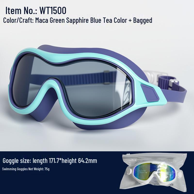 Adult Large Frame Silicone Anti-Fog Waterproof Racing Swim Goggles