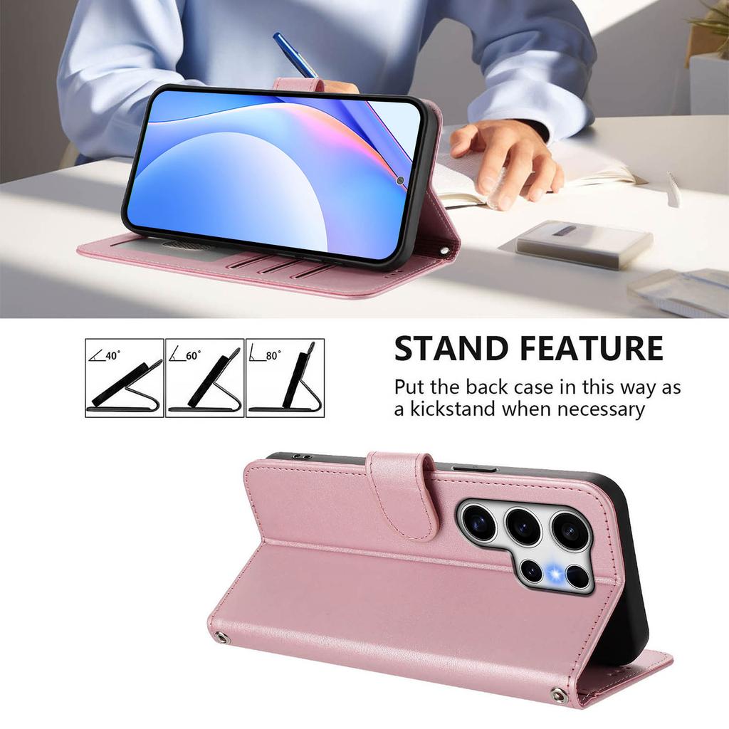 Leather Flip Wallet Case For Samsung Galaxy S24 S23 S22 S21 S20 S25 FE S24 Plus S25 Ultra Book Case Cards Holder Protect Cover
