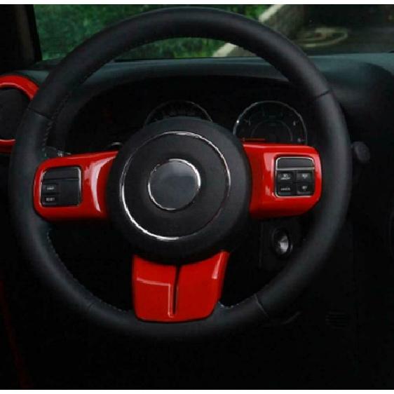 Red Steering Wheel Cover Trim For Jeep Wrangler JK 11-17/Grand Cherokee /Compass