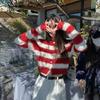 Korean Gentle Lazy Wind Top Striped Imitation Mink Crew Neck Autumn and Winter New Knitted Cardigan Sweater Jacket Women