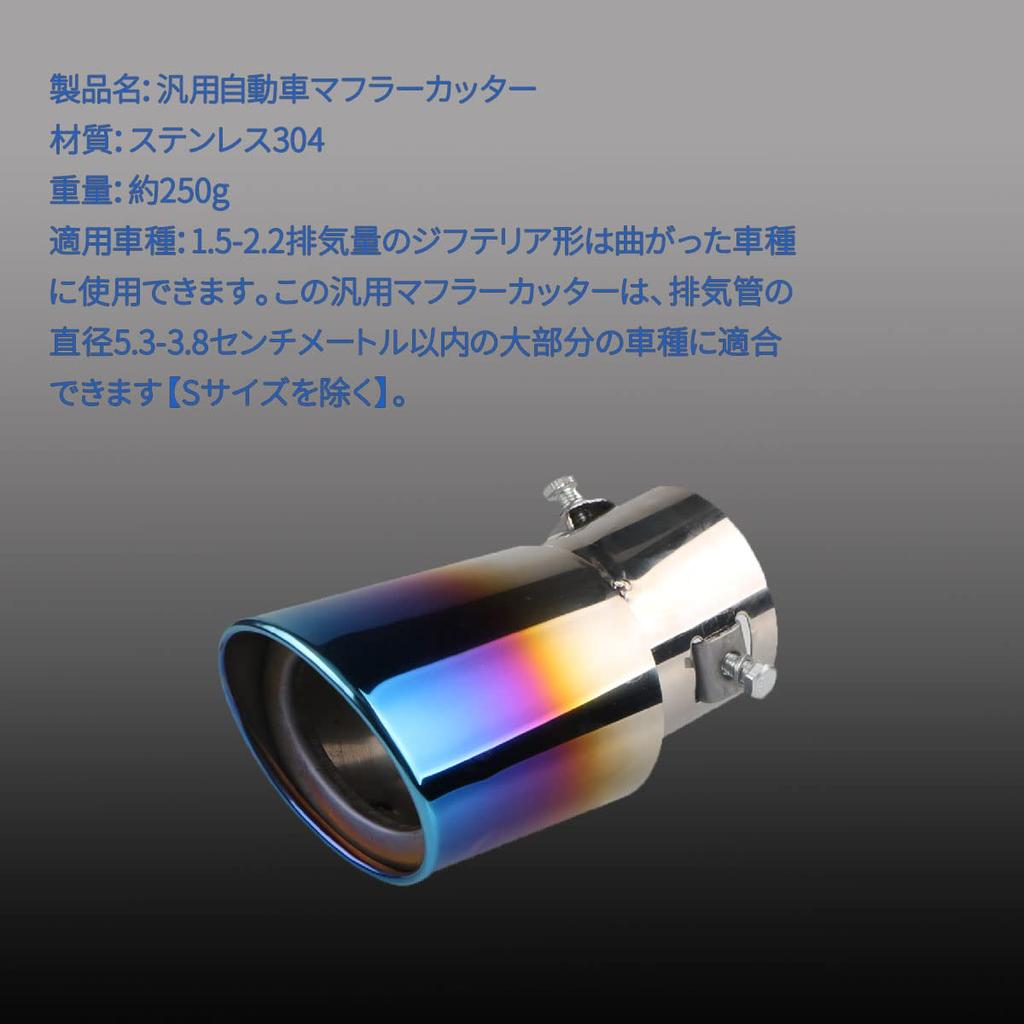 Beiwoer Universal Muffler Cutter, Titanium Grilled Style, Round Type, Downward, Exhaust Pipe, Mini Car,