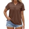Damenmode Lässiges V-Ausschnitt Kurzarm Große Größe T-Shirt Top
